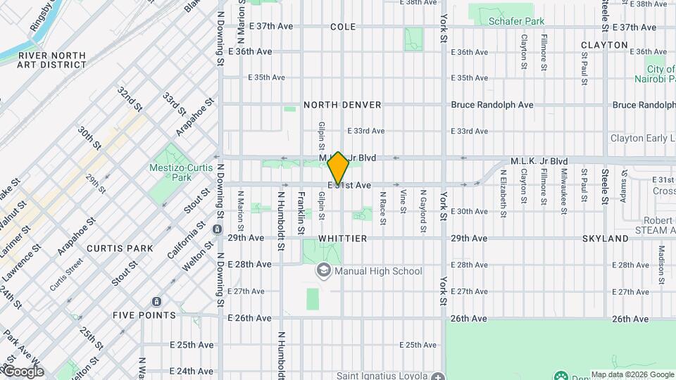 1736 E 31st Ave Mapa y Detalles de la Ubicación