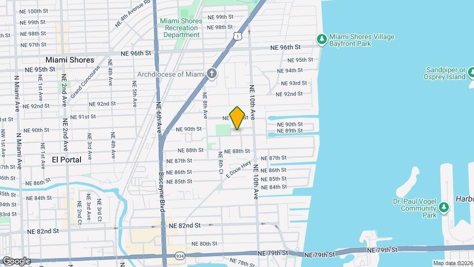 8910 NE 9th Ct Map and Location Details