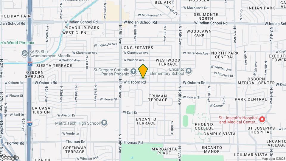 1722 W Osborn Rd Map and Location Details