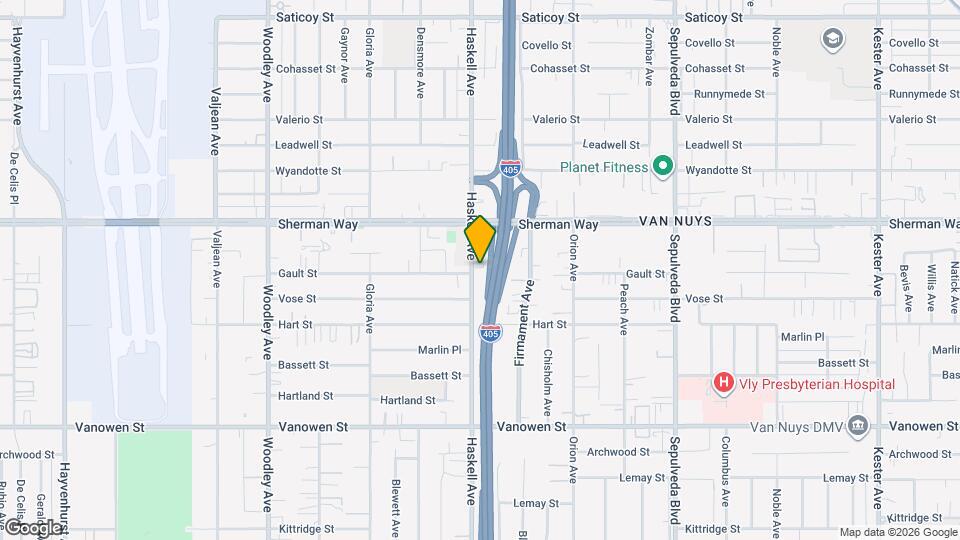 7100 Haskell Ave Map and Location Details
