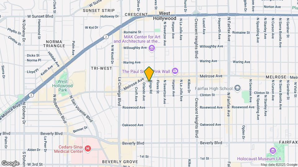 625 N Kings Rd Map and Location Details