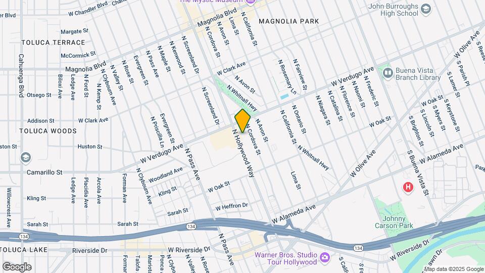 520 N Hollywood Way Mapa y Detalles de la Ubicación