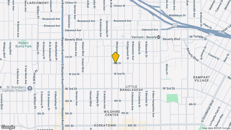 105 S Mariposa Ave Map and Location Details