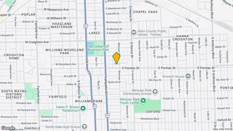 451 E Pontiac St Map and Location Details