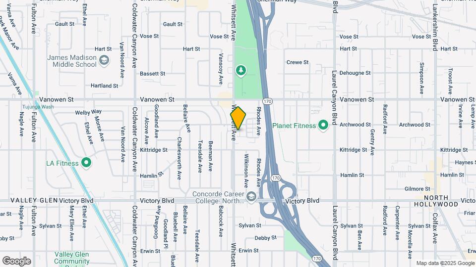 6642 Whitsett Ave Map and Location Details