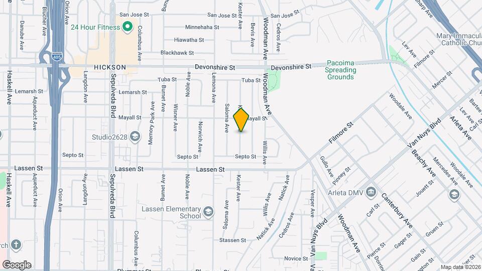 10022 Kester Ave, Unit #2 Map and Location Details