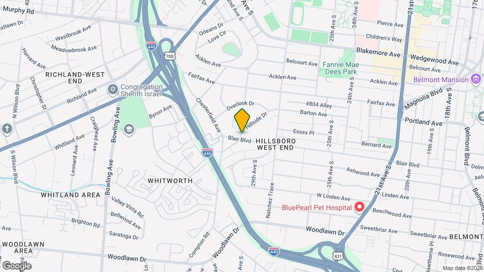 2824 Blair Blvd Map and Location Details