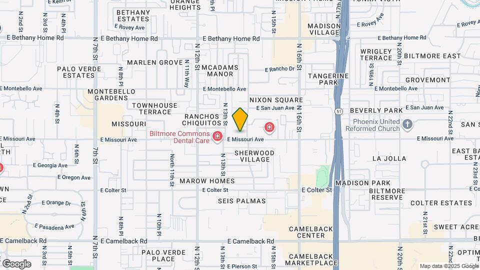 1340 E Missouri Ave Map and Location Details