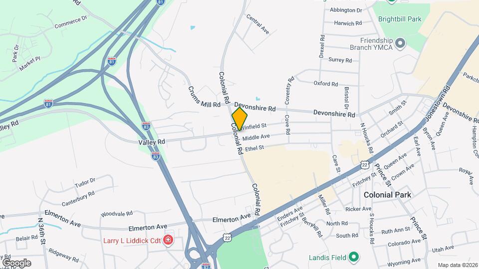 361 Colonial Rd Map and Location Details