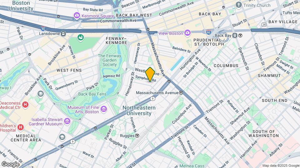71 Gainsborough St, Unit 302 Map and Location Details