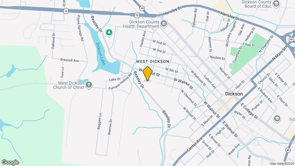 Dickson Flats Mapa y Detalles de la Ubicación