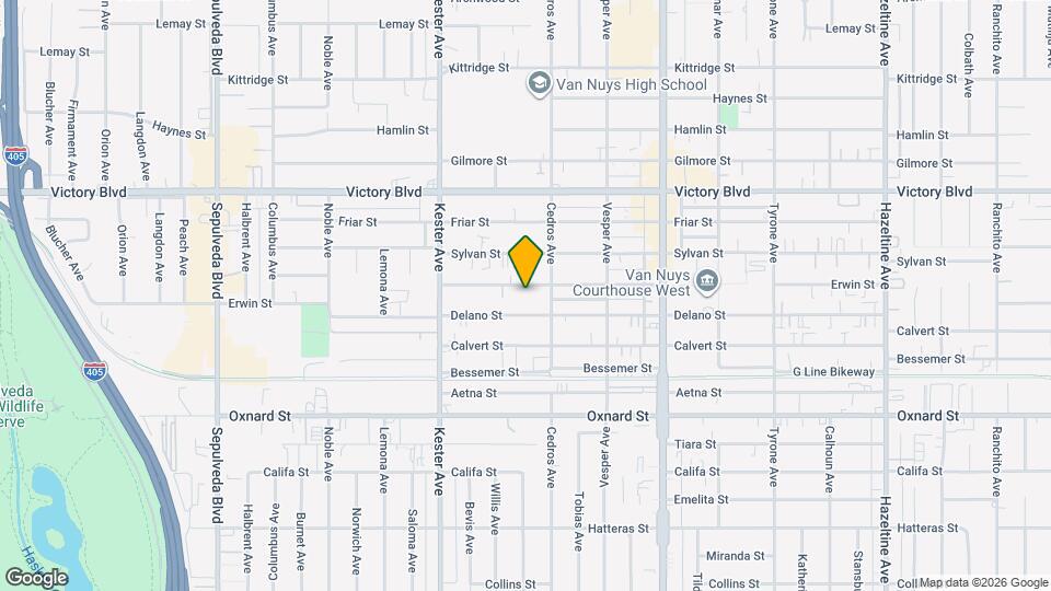 14724 Erwin St Mapa y Detalles de la Ubicación