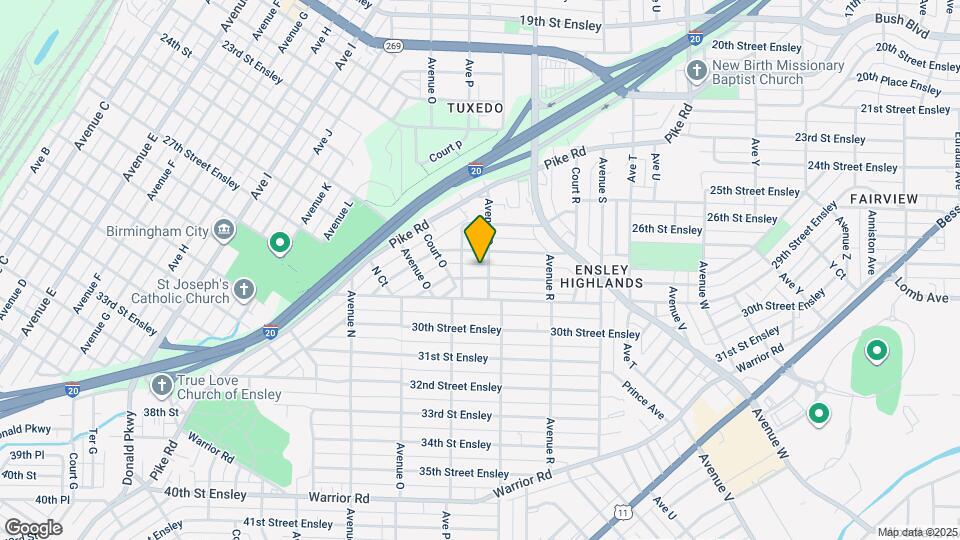 1616 28th Street Ensley Map and Location Details