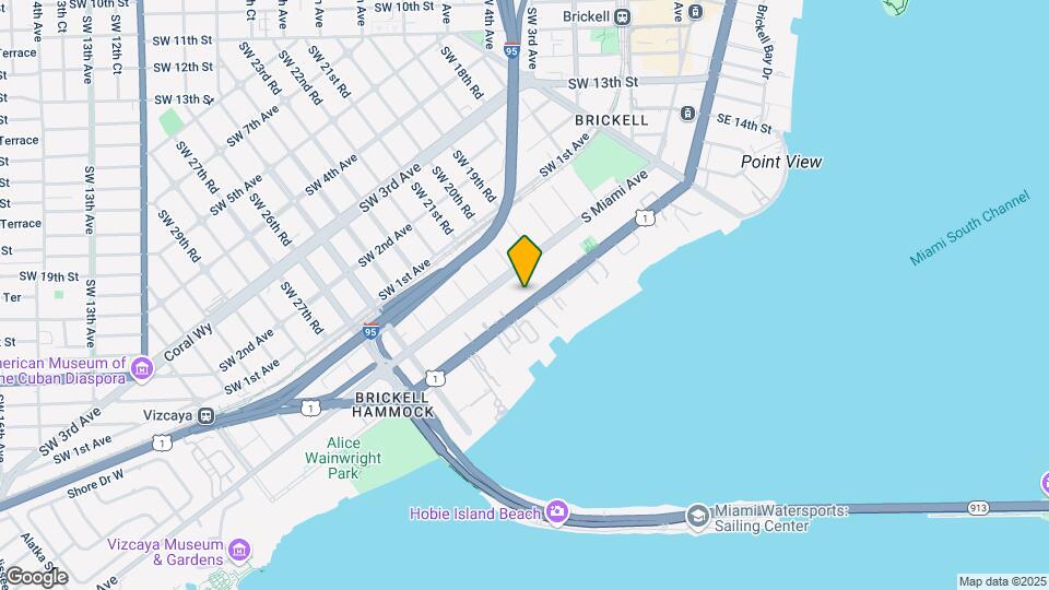 1990 Brickell Ave, Unit #1 BRICKELL Map and Location Details