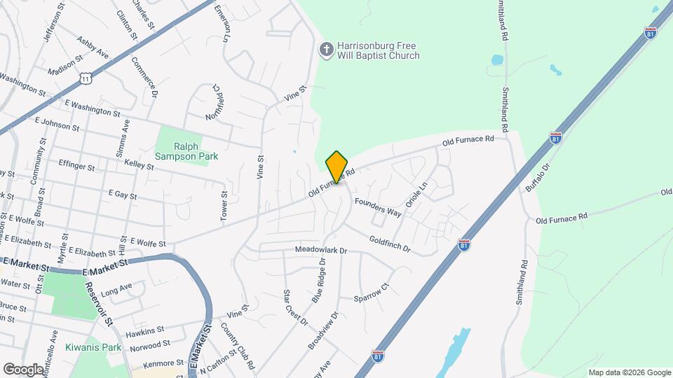 1233 Old Furnace Rd Map and Location Details