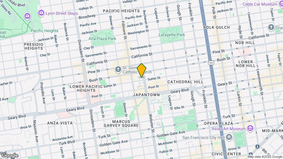 1900 Sutter St Map and Location Details
