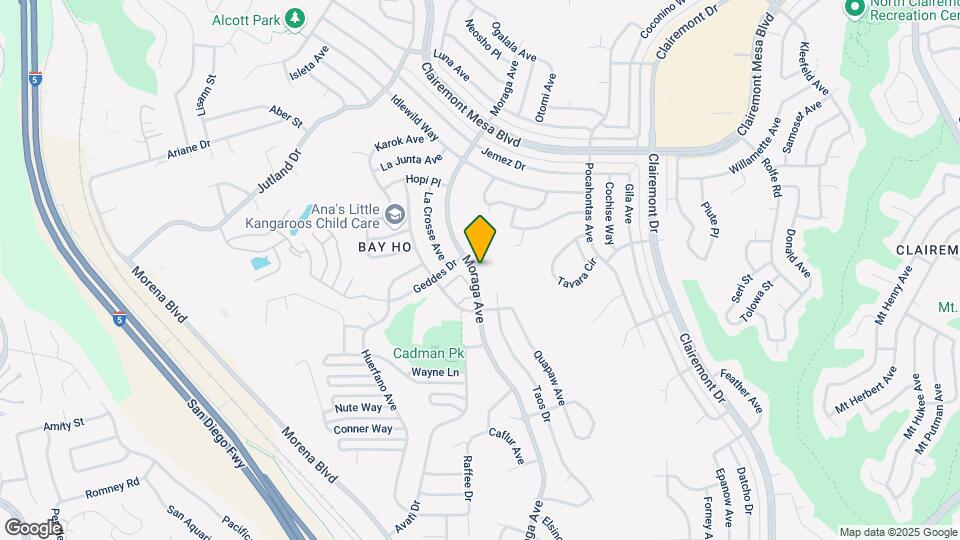 4373 Moraga Ave Map and Location Details