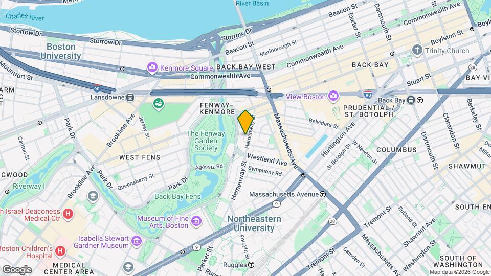 Fenway Lodging House Map and Location Details