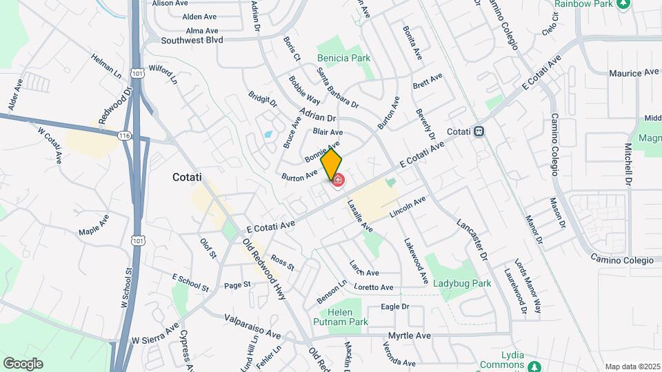 395-399 E Cotati Ave Mapa y Detalles de la Ubicación