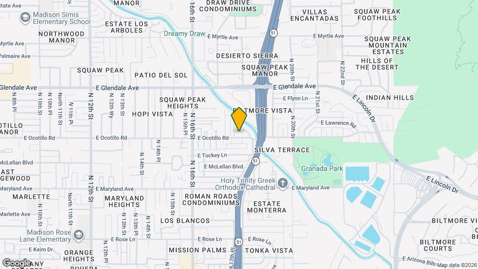1740 E Ocotillo Rd Mapa y Detalles de la Ubicación
