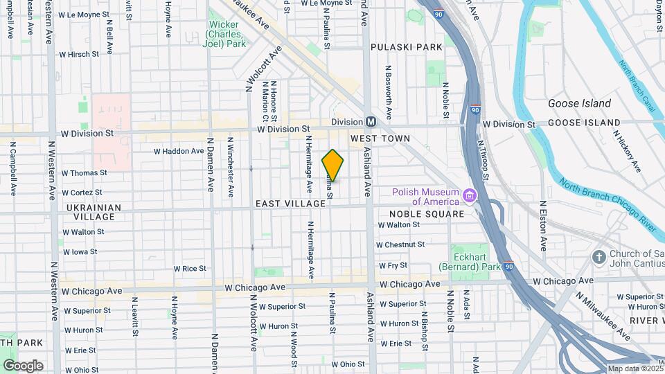 1031 N Paulina St Map and Location Details