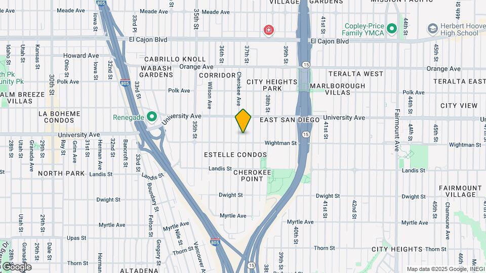 3821 Cherokee Ave Map and Location Details
