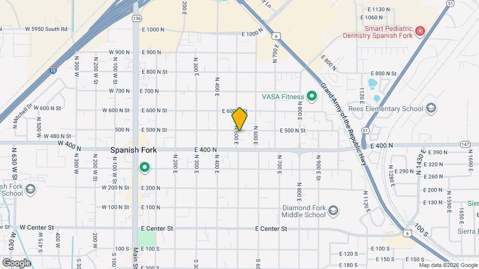 496 N 500 E Map and Location Details