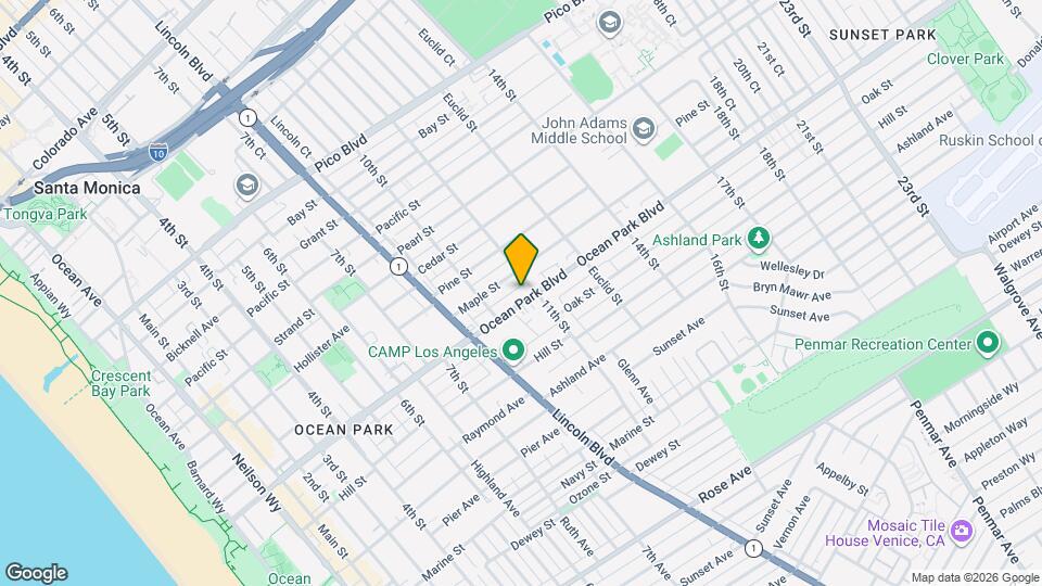 1037 Ocean Park Blvd, Unit ALowerFront Mapa y Detalles de la Ubicación