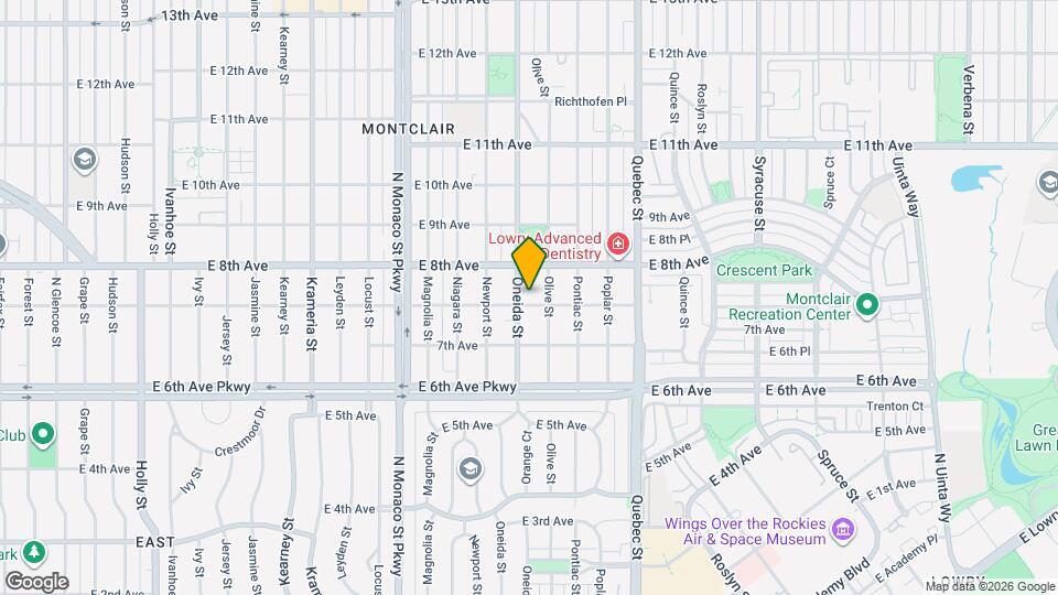 760 Oneida St Map and Location Details