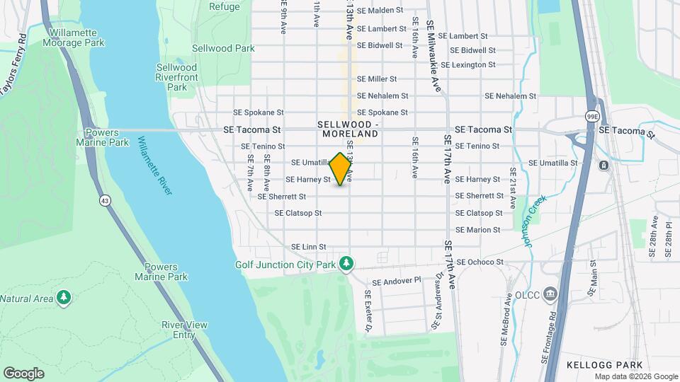 1209 SE Sherrett St Map and Location Details