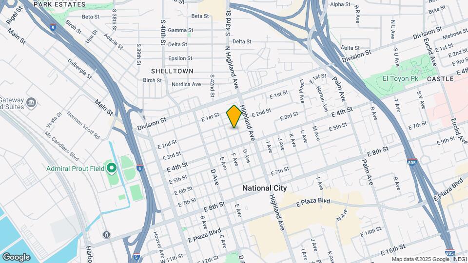 629 E 3rd St Map and Location Details