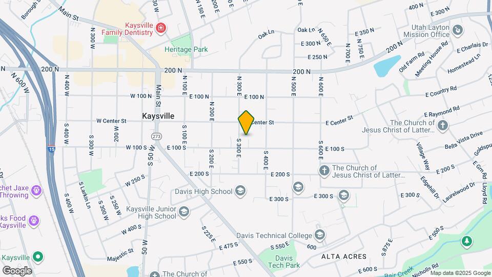 325 E 100 S Map and Location Details