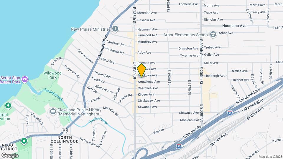 18603 Arrowhead Ave Map and Location Details