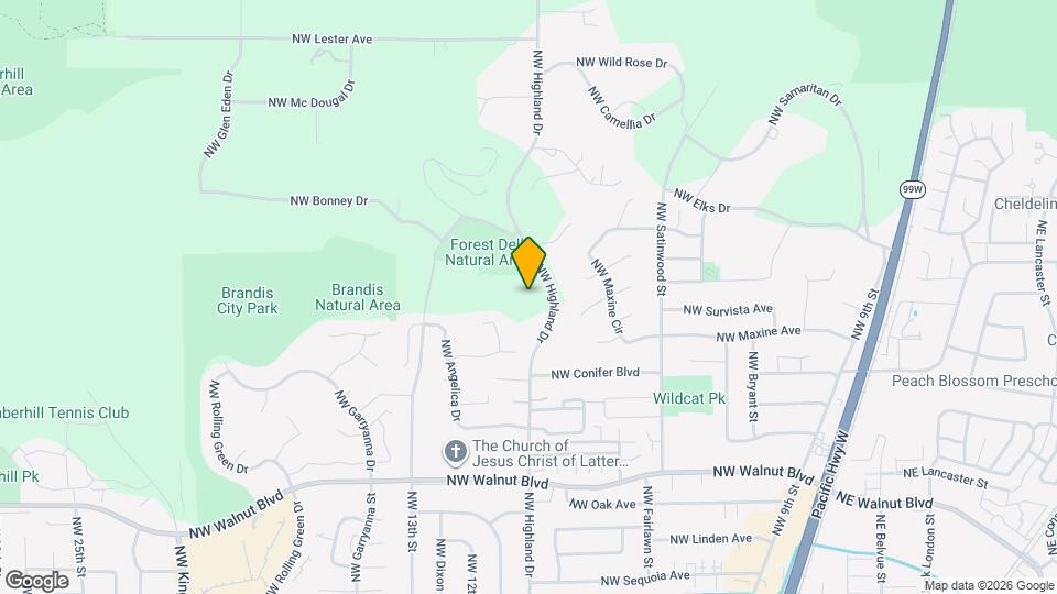 3320 NW Highland Dr Map and Location Details