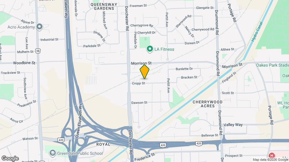 Modern 3-Bedroom Stacked Townhouse with Garage & Balcony – Niagara Falls Map and Location Details