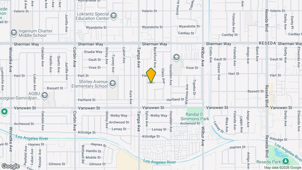 19218 Schoolcraft St Mapa y Detalles de la Ubicación