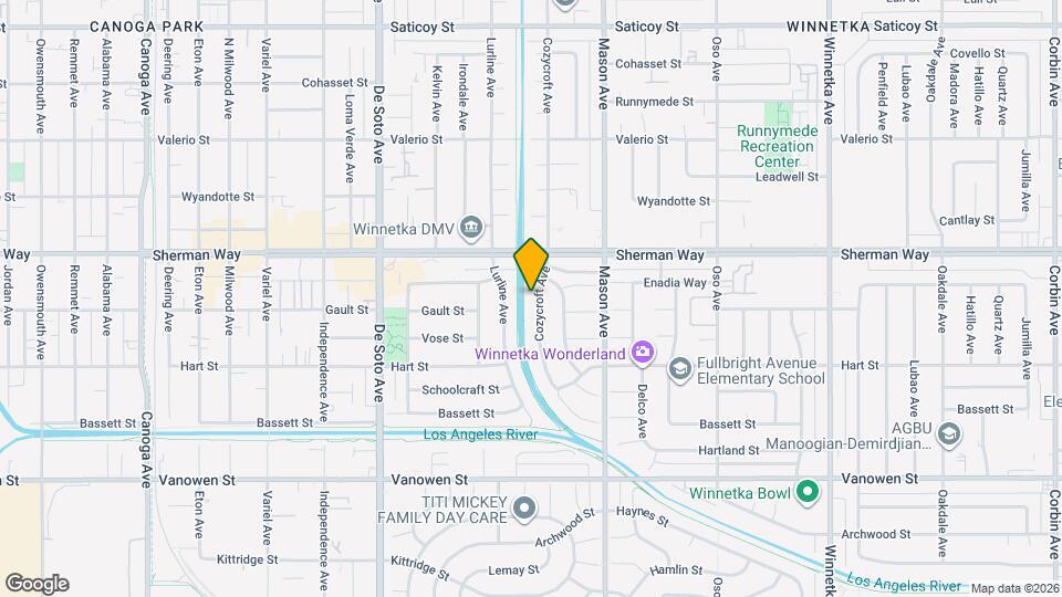 7107 Cozycroft Ave Map and Location Details
