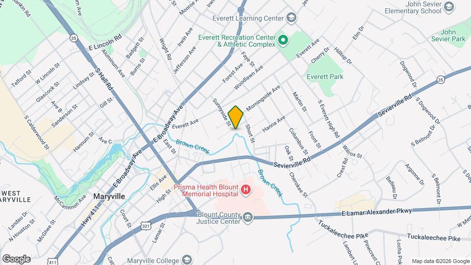 1206 Brookside Ave Map and Location Details