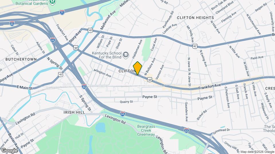 1934 Frankfort Ave Map and Location Details