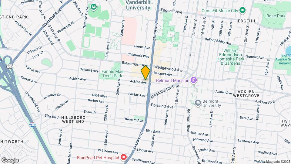 2100 Acklen Flats Map and Location Details