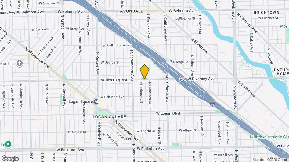 2919 W Diversey Ave, Unit Logan Square Map and Location Details