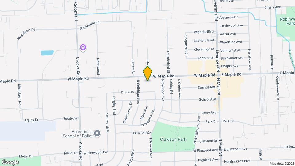 721 W Maple Rd Map and Location Details