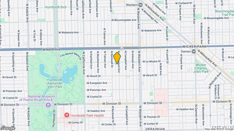 1444 N Maplewood Ave Map and Location Details