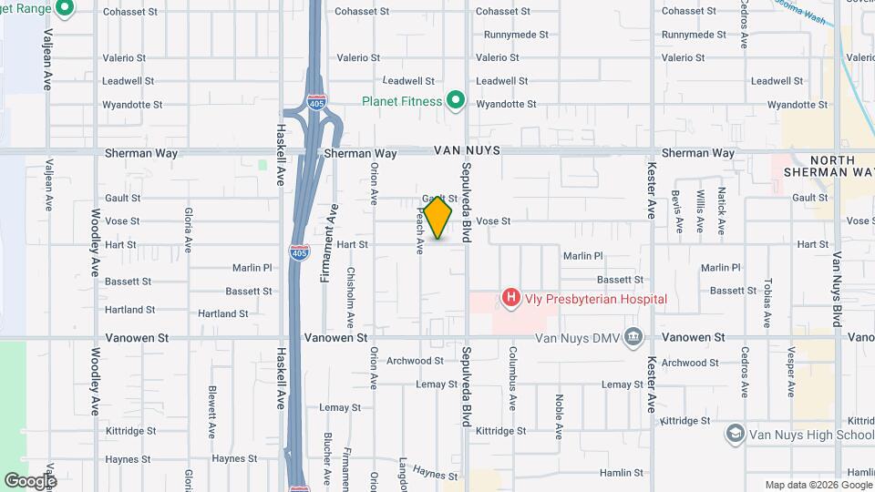 15334 Hart St Map and Location Details