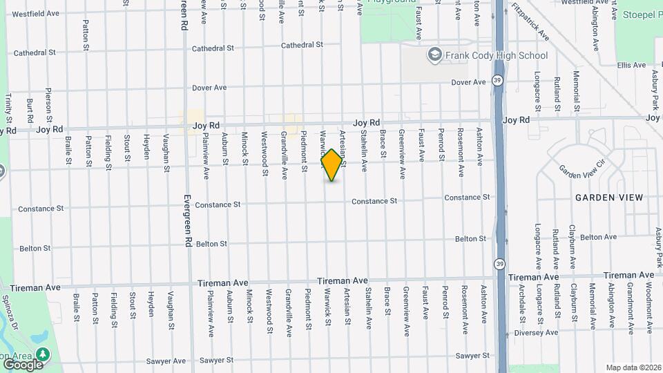8442 Warwick St Map and Location Details