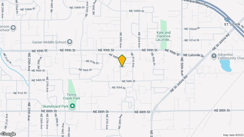 9507 NE 39th Ave Map and Location Details