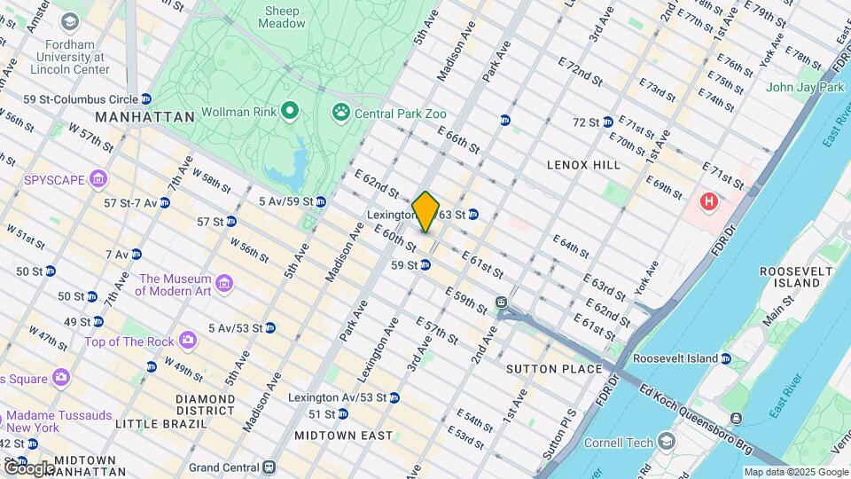 130 E 61st St Mapa y Detalles de la Ubicación