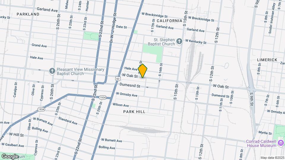 1708 W Oak St Map and Location Details