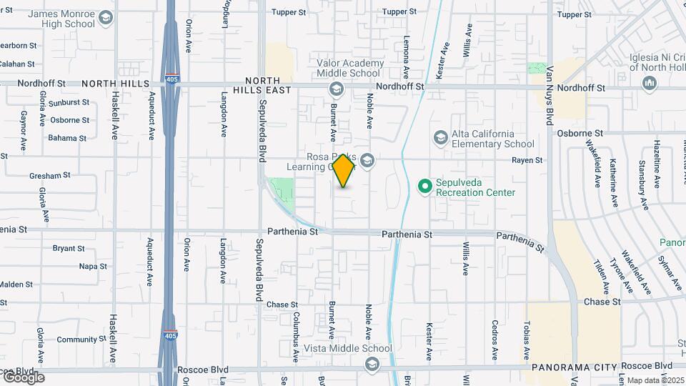 8800 Burnet Ave Map and Location Details