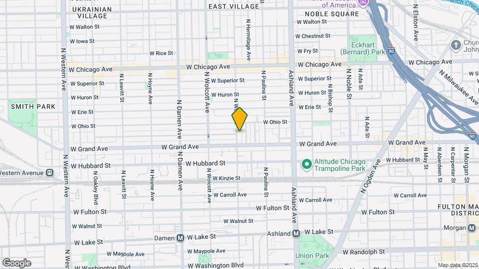 525 N Wood St Map and Location Details
